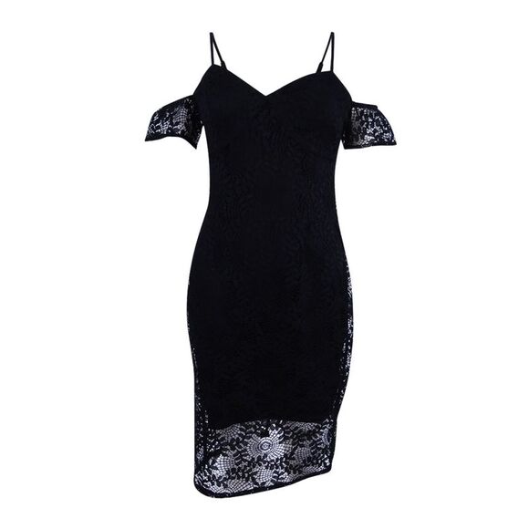 Guess Women's Cold-Shoulder Lace Dress - Black - Picture 1 of 2